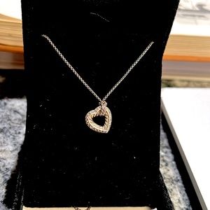 David Yurman 950 silver and Diamond Heart